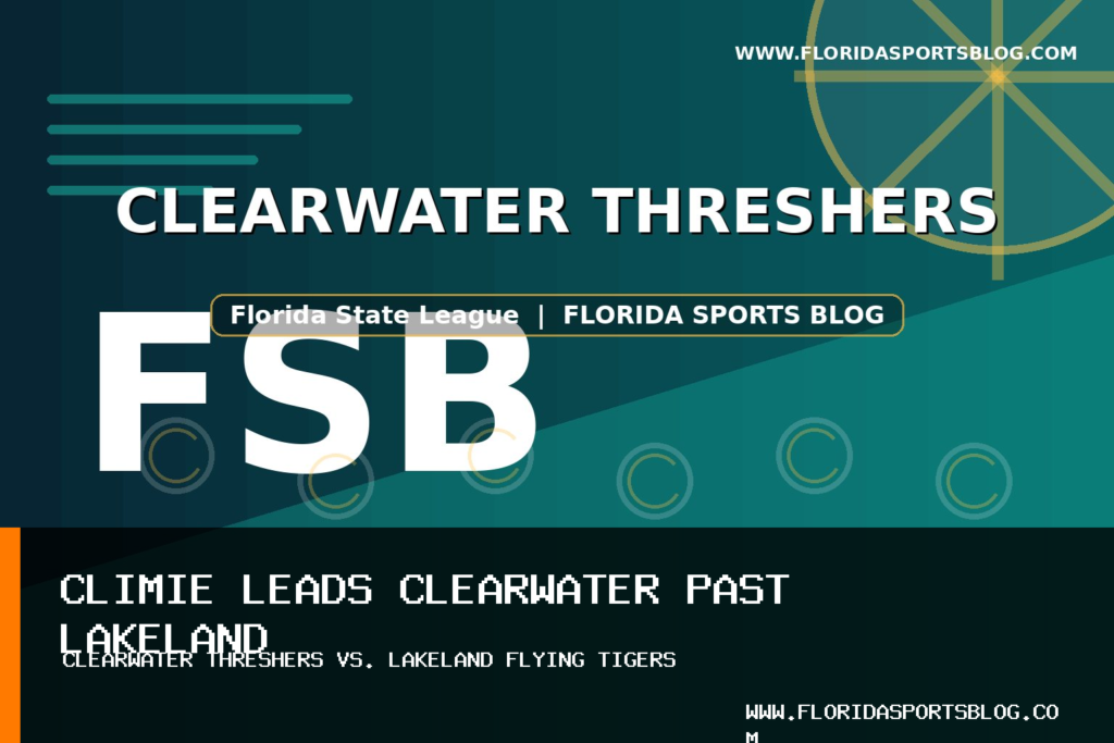 Clearwater Threshers' Matt Climie Drives Five Runs in 8-6 Baseball Win Over Lakeland Flying Tigers featured image