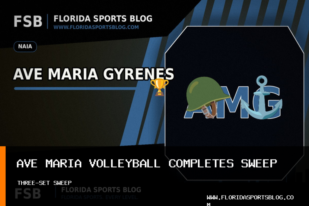 Ave Maria University Athletics' Ave Maria Volleyball rallies past Florida Memorial Lions for fifth straight sweep featured image
