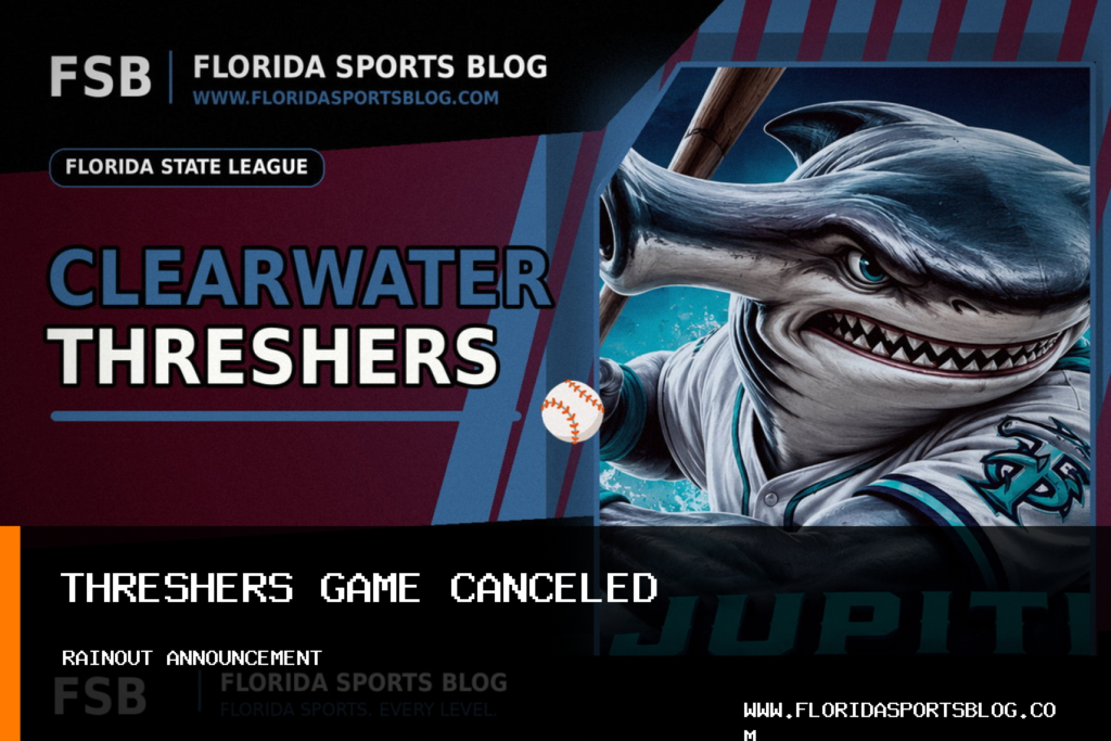 Clearwater Threshers Cancel Sunday Baseball Game Against Dunedin Blue Jays After Heavy Rain featured image
