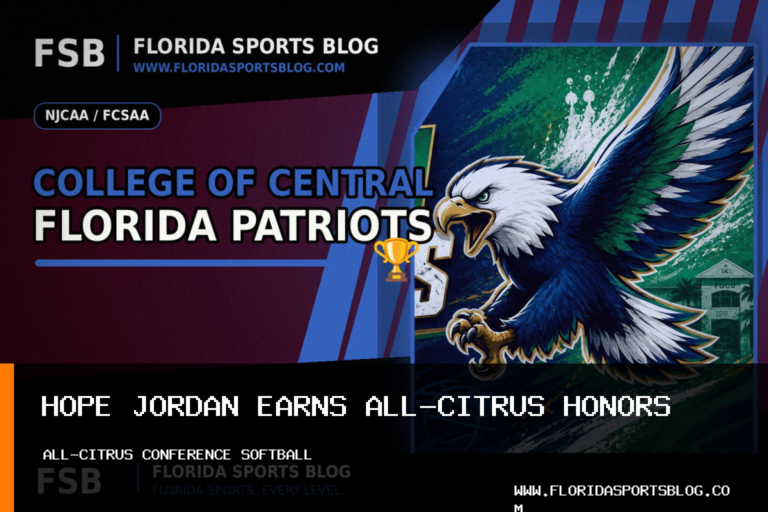 College of Central Florida Patriots softball freshman Hope Jordan earns All-Citrus Second Team honors featured image