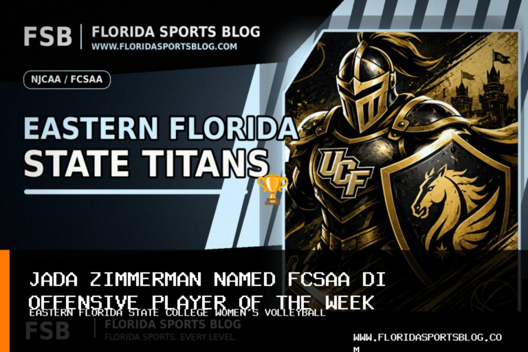 Eastern Florida State College Women’s Volleyball Player Jada Zimmerman Named FCSAA DI Offensive Player of the Week featured image