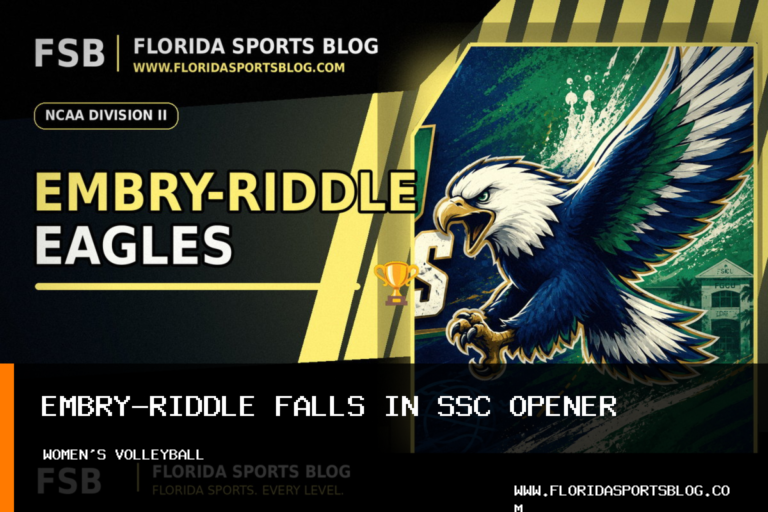 Embry-Riddle Aeronautical University Women's Volleyball Falls to Palm Beach Atlantic in Three Sets featured image