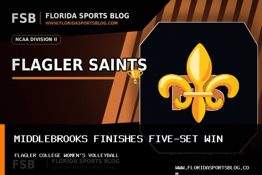Flagler College women's volleyball rallies past USC Aiken as Marley Middlebrooks finishes 3-2 win featured image