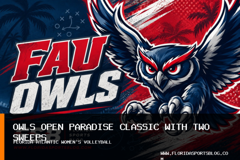 Florida Atlantic University women's volleyball and Maya Van Heyst open Owls Paradise Classic with two sweeps featured image