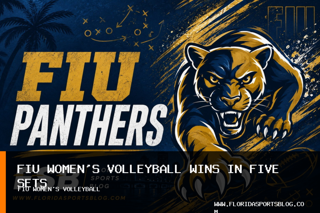 Florida International University Athletics women's volleyball defeats Louisiana 3-2 as Lana Sesar records 24 kills featured image