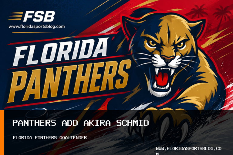 Florida Panthers Agree to Terms with Akira Schmid on Two-Year Contract Through 2027-28 featured image