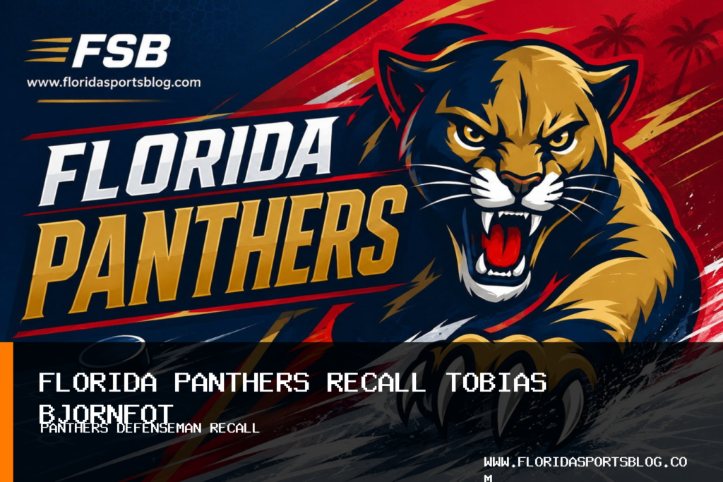 Florida Panthers Recall Tobias Bjornfot From Charlotte Checkers After Blue-Line Absences featured image