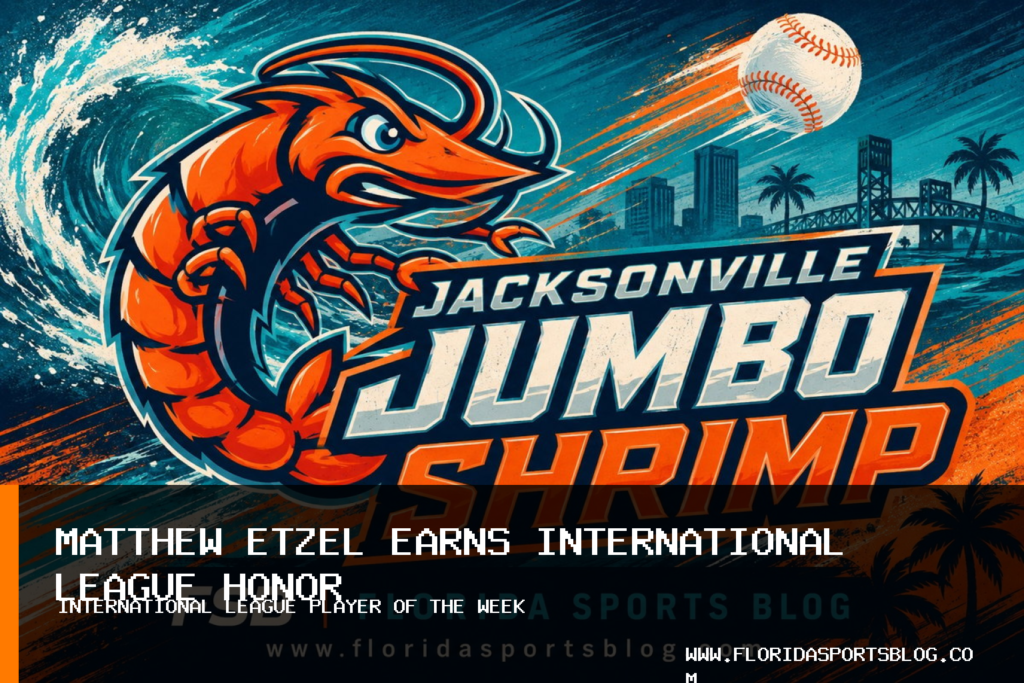 Jacksonville Jumbo Shrimp Outfielder Matthew Etzel Named International League Player of the Week After 10-RBI Week featured image