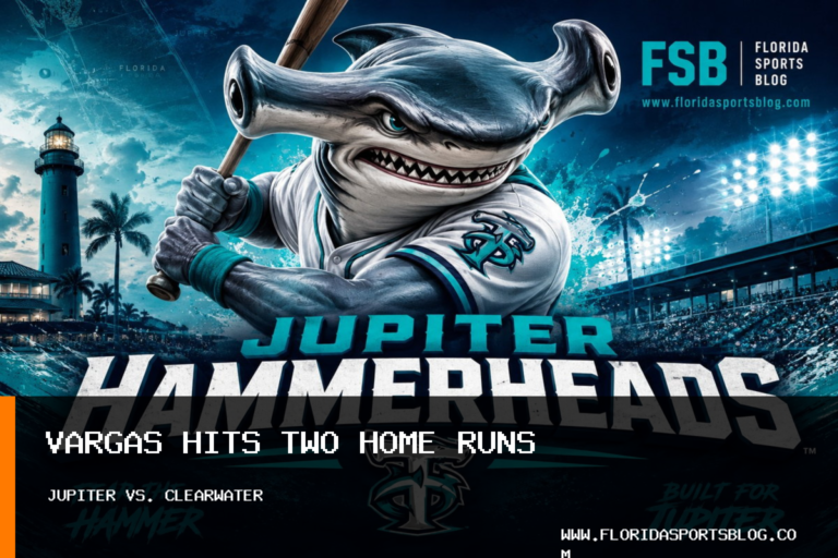 Jupiter Hammerheads' Echedry Vargas Hits Two Home Runs in 10-5 Loss to Clearwater Threshers featured image