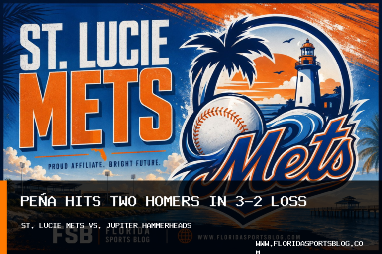 Jupiter Hammerheads Rally Past St. Lucie Mets 3-2 Despite Elian Peña’s Two-Homer Game featured image