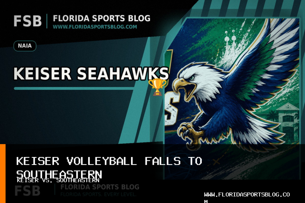 Keiser University women's volleyball drops Sun Conference match to Southeastern despite four double-doubles featured image