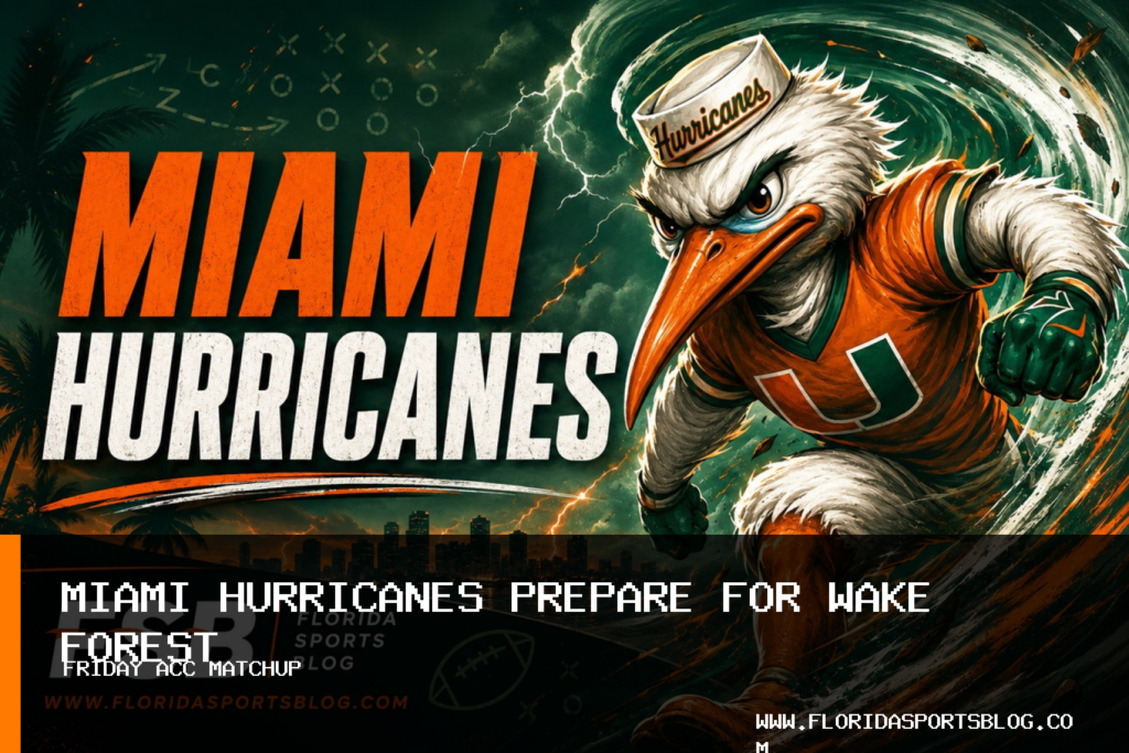 Miami Athletics' No. 5 Miami Hurricanes Football Prepare for Friday ACC Matchup at Wake Forest featured image