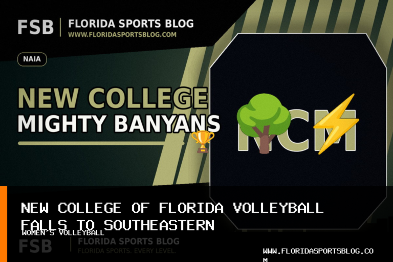 New College of Florida Women’s Volleyball Falls 3-1 to No. 25 Southeastern University After 39-37 Set featured image