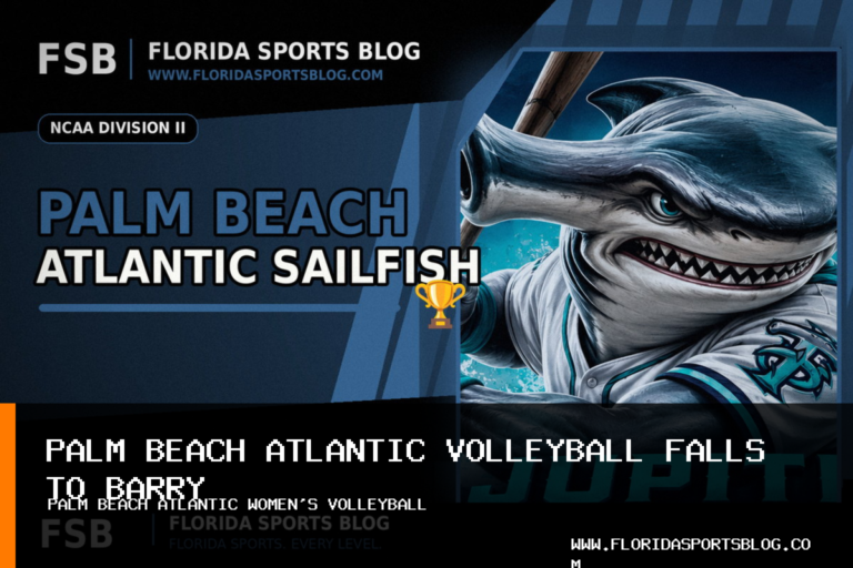 Palm Beach Atlantic University women's volleyball falls to Barry in three sets in Miami Shores featured image