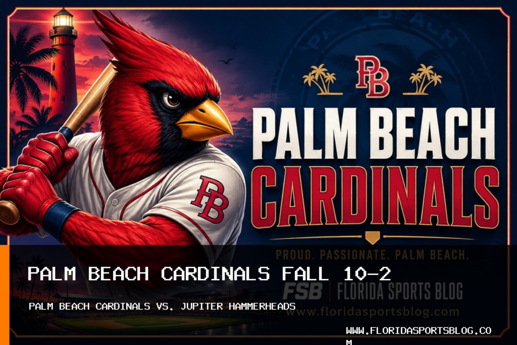 Palm Beach Cardinals Baseball Falls 10-2 to Jupiter Hammerheads for Sixth Straight Loss featured image