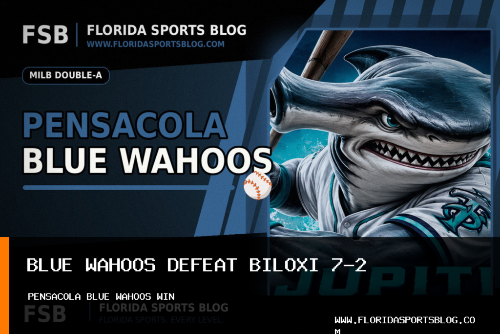 Pensacola Blue Wahoos Baseball Defeats Biloxi Shuckers 7-2 as Luis Moreno Wins and Two Homers Power Offense featured image