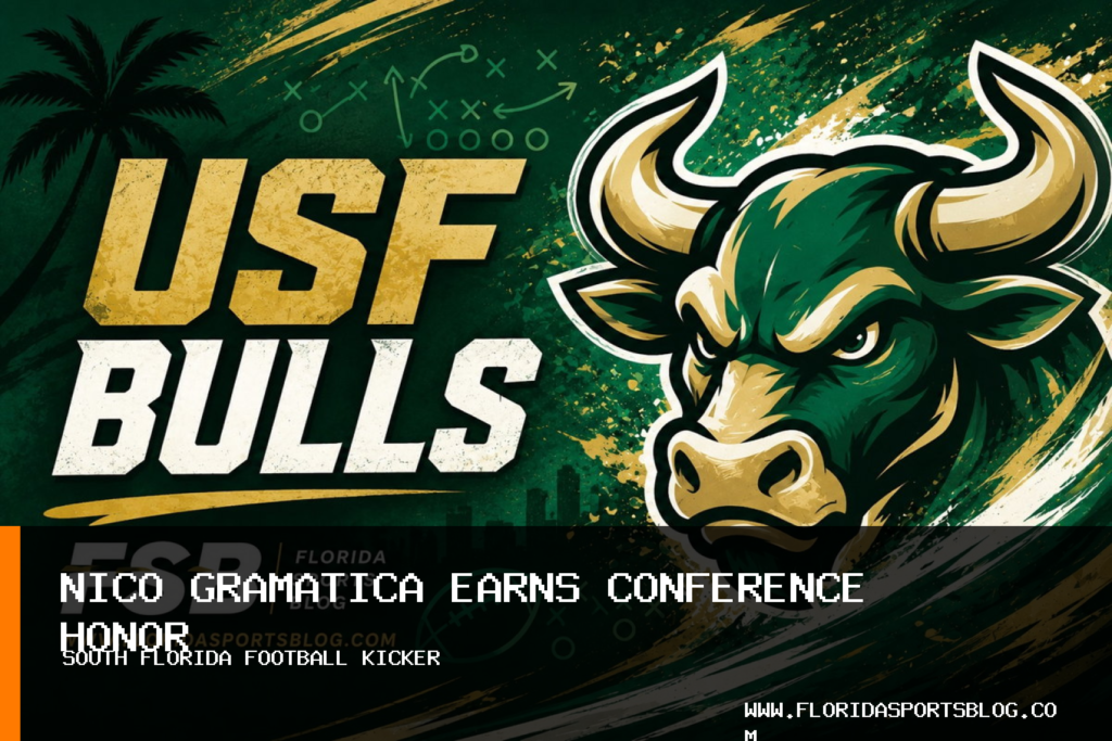 South Florida Athletics Names South Florida Football Kicker Nico Gramatica American Conference Special Teams Player of the Week featured image