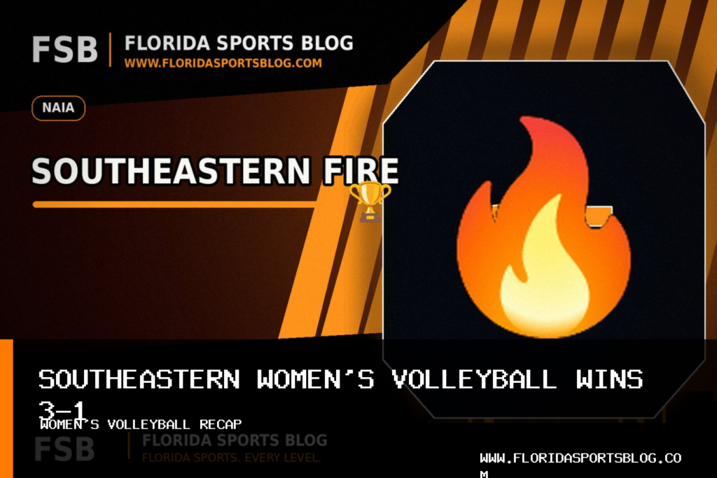 Southeastern University women's volleyball rallies past Ave Maria (Fla.) behind Laura Bonomi's 23 kills featured image