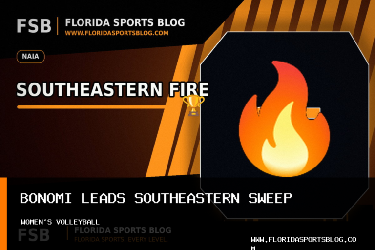 Southeastern University women's volleyball sweeps Florida College behind Laura Bonomi's 16 kills featured image