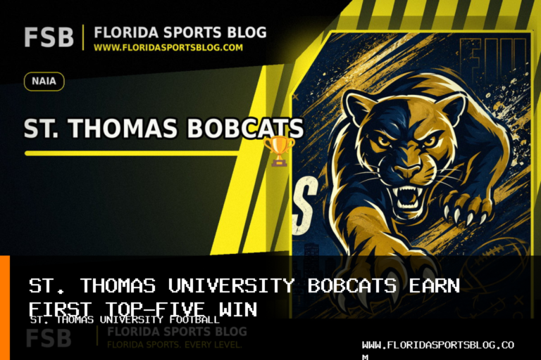 St. Thomas University Bobcats Football, Jalen Daniels Secure First Top-Five Win With 17-7 Victory featured image