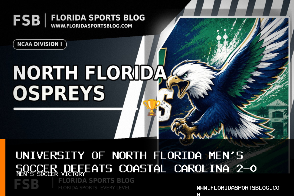 University of North Florida Men's Soccer Wins Third Straight, Shuts Out Coastal Carolina 2-0 featured image