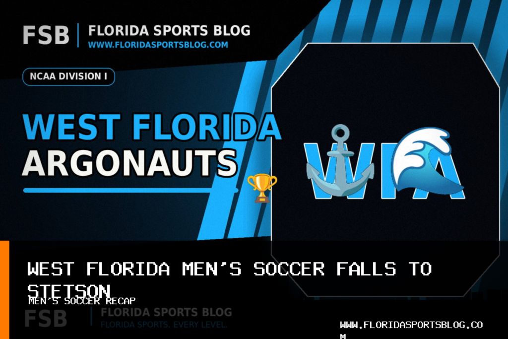 University of West Florida Athletics men's soccer drops 2-0 decision to Stetson as Tomas Valles Gilbert makes six saves featured image