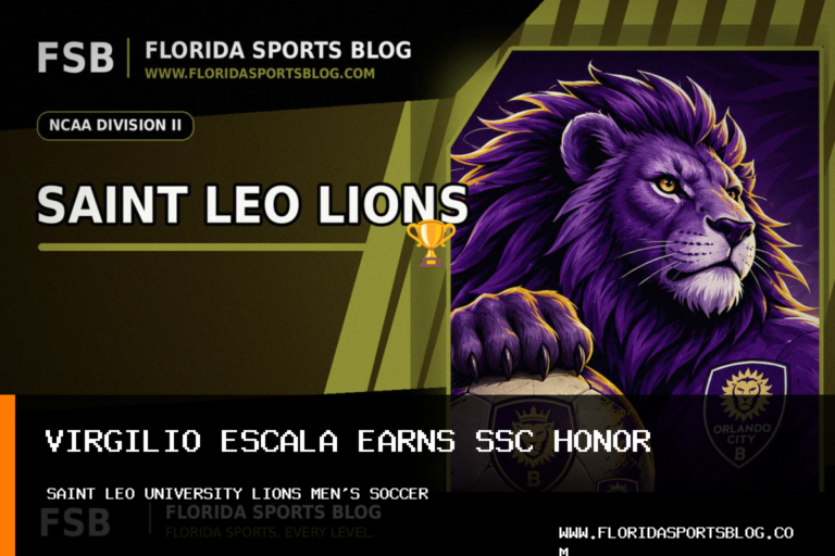 Virgilio Escala earns first Sunshine State Conference honor with Saint Leo University Lions men's soccer featured image