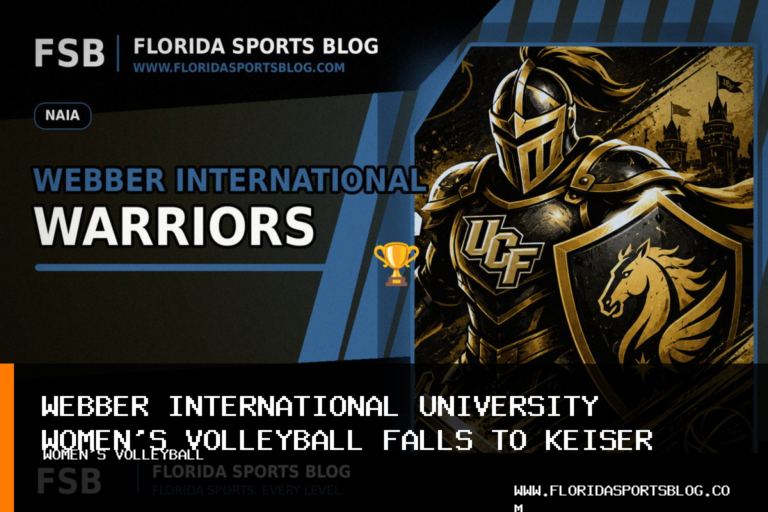 Webber International University Women’s Volleyball Falls to Keiser University in Four Sets featured image