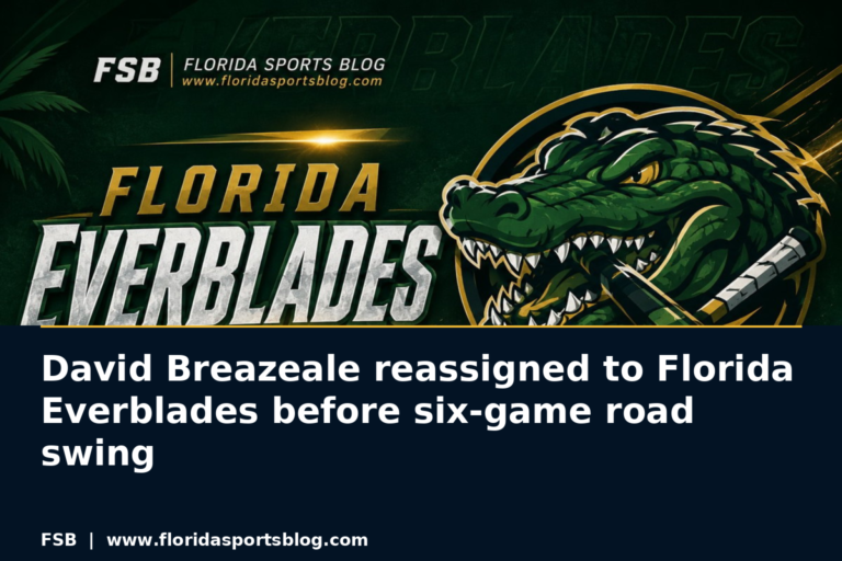 David Breazeale reassigned to Florida Everblades before six-game road swing featured image