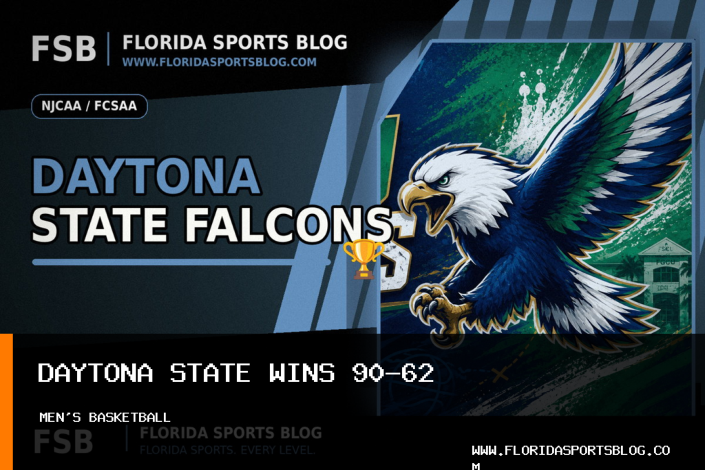 Daytona State College Men's Basketball Pulls Away for 90-62 Win Over Polk State College featured image