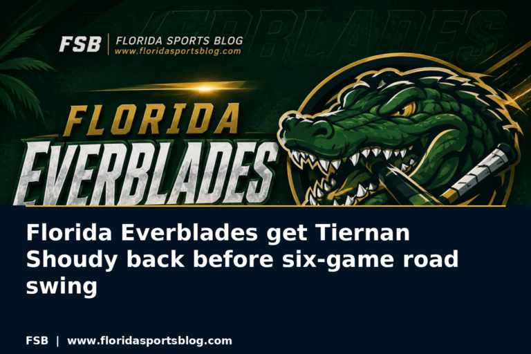 Florida Everblades get Tiernan Shoudy back before six-game road swing featured image