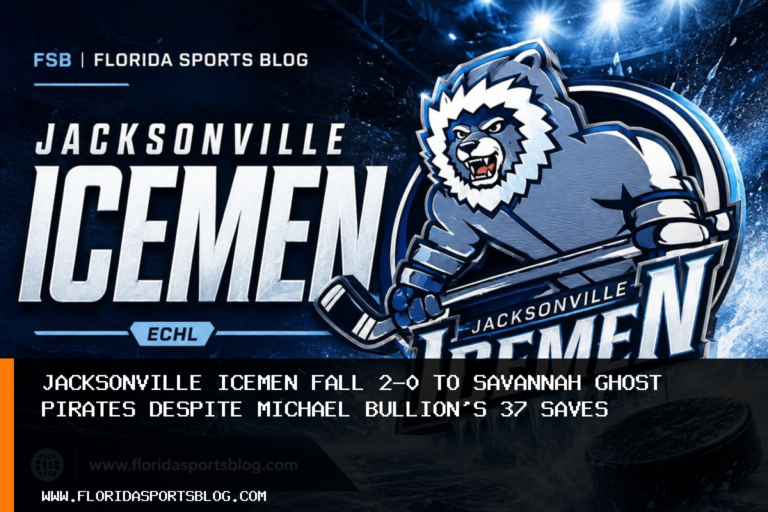 Jacksonville Icemen Fall 2-0 to Savannah Ghost Pirates Despite Michael Bullion's 37 Saves featured image
