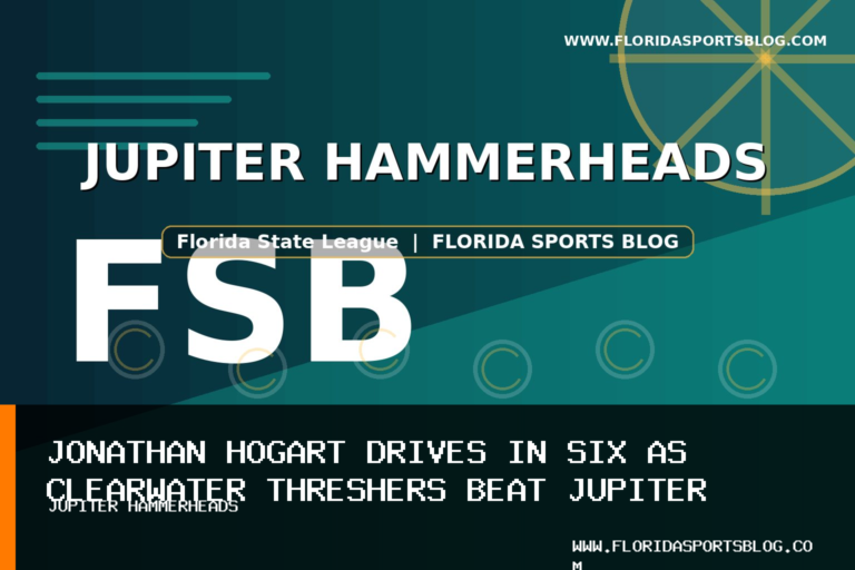 Jonathan Hogart Drives in Six as Clearwater Threshers Beat Jupiter Hammerheads 9-2 in Florida State League Baseball featured image