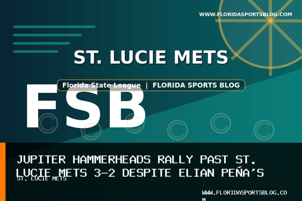 Jupiter Hammerheads Rally Past St. Lucie Mets 3-2 Despite Elian Peña’s Two-Homer Game featured image