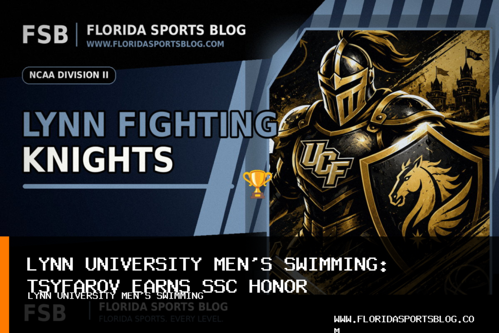 Lynn University men's swimming senior Maxim Tsyfarov named SSC Men's Swimmer of the Week after three wins featured image