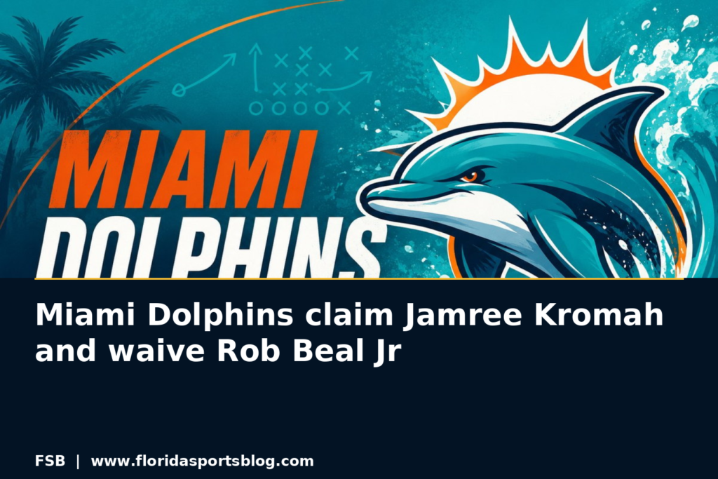 Miami Dolphins claim Jamree Kromah and waive Rob Beal Jr featured image
