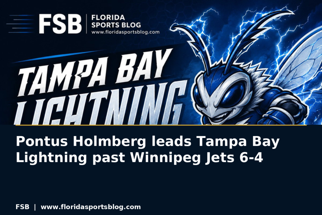 Pontus Holmberg leads Tampa Bay Lightning past Winnipeg Jets 6-4