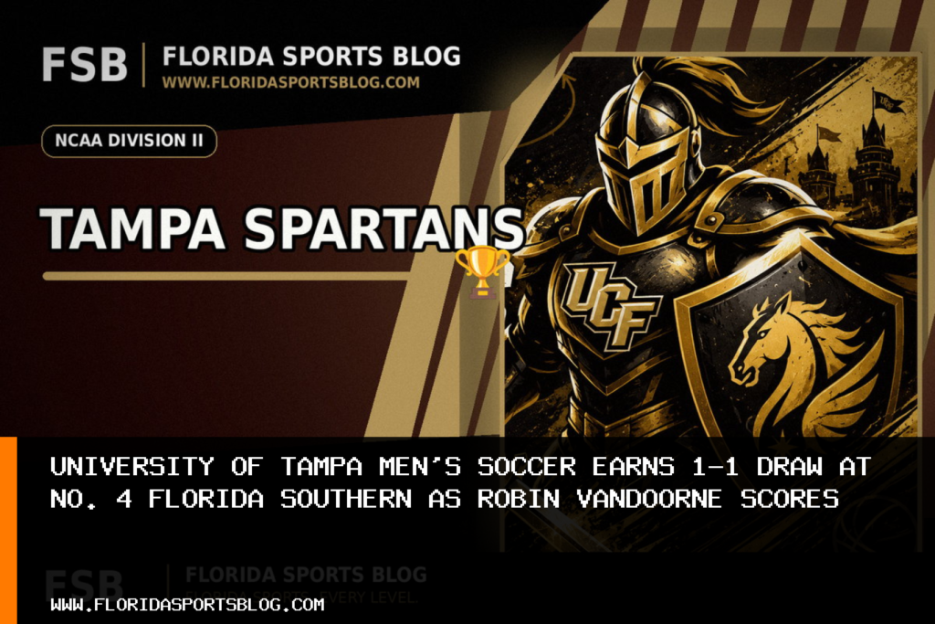 University of Tampa men's soccer earns 1-1 draw at No. 4 Florida Southern as Robin Vandoorne scores featured image