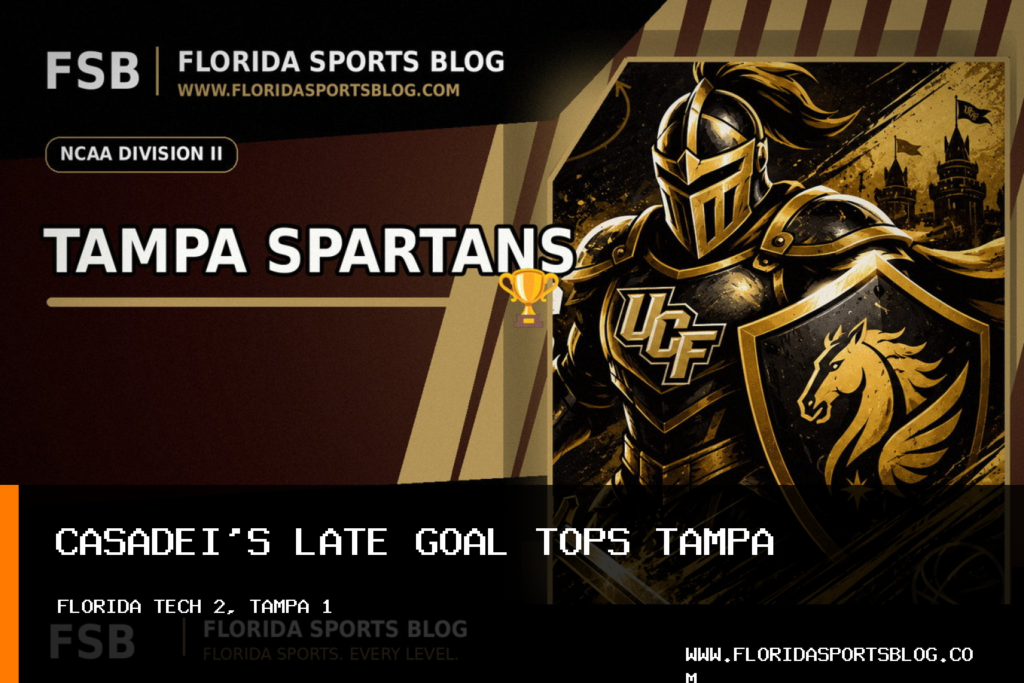 University of Tampa Men's Soccer Falls 2-1 to Florida Tech on Tommaso Casadei's Late Goal featured image