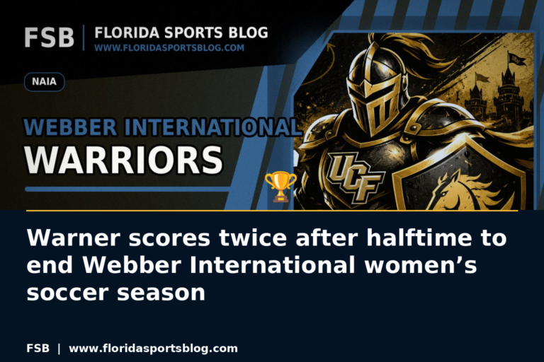 Warner scores twice after halftime to end Webber International women’s soccer season featured image